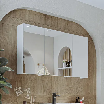 Produktbild von Roomart GUSTO-ATL-105 Badmöbel Spiegelschrank 105 cm breit, Weiß
