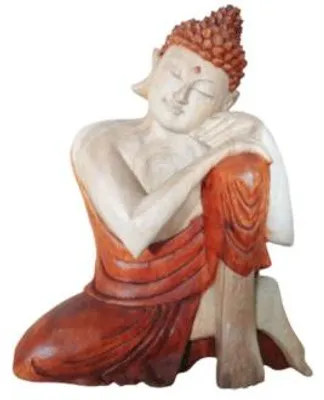 Productafbeelding van Handgesneden Boeddhabeeld - 25 cm, in contemplatie