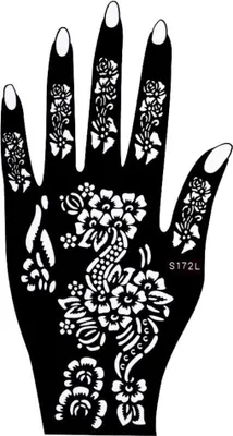 Produktbild von Henna Tattoo Schablone für die Linke Hand