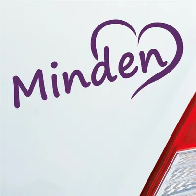 Produktbild von Auto Aufkleber Minden Herz Stadt City Liebe Love Heimat 17,5x8 cm Lila Sticker Heckscheibenaufkleber