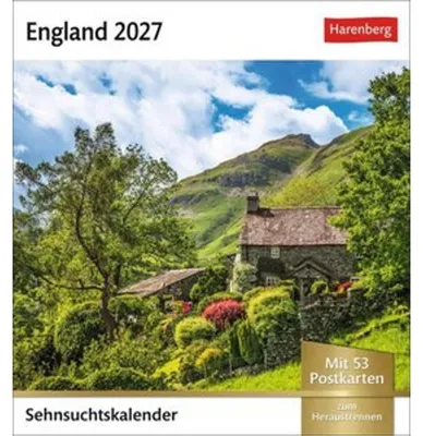 Obrázok produktu pre England Sehnsuchtskalender 2027 - Wochenkalender mit 53 Postkarten