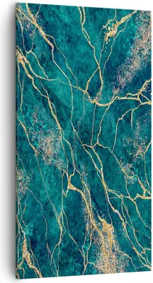 Produktbild von Bild auf Leinwand - Leinwandbild - Einteilig - Abstraktion Gold Türkis - 55x100cm - Wand Bild - Wanddeko - Wandbilder - Leinwanddruck - Bilder - Wanddekoration - Leinwand bilder - PA55x100-4564