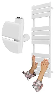 Obrázek produktu pro Granitan – koupelnové radiátory – sušák na ručníky – 120 × 45 cm – bílý – ohřívač ručníků – OSLO