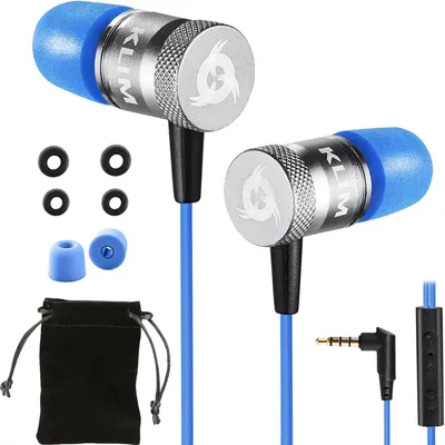Produktbild von KLIM Fusion In-Ear Kopfhörer mit Mikrofon, Memory Foam, 3.5 mm Klinke, Geräuschisolierung, Gaming & Sport geeignet