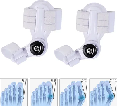Produktbild von Hallux-Bandage Hallux Valgus Orthesen, 2 Stück Zehenspreizer Orthesen, schwarz+weiss