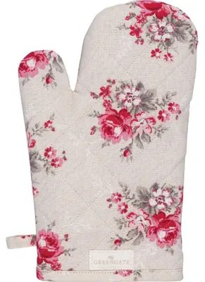 Produktbild von Greengate Ofenhandschuh MARIE Beige mit Blumen