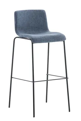 Produktbild von TPFLiving Barhocker Hope 4-Fuß Gestell schwarz Stoff Blau