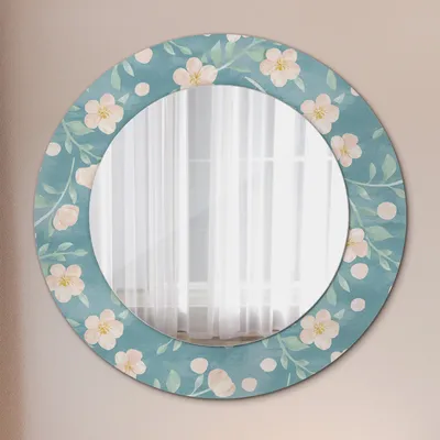 Produktbild von Spiegel - Mirror zum Wandspiegel Schlafzimmer – Schminkspiegel- floral Muster- Ø60cm