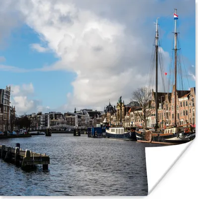 Produktbild von MuchoWow® Poster Brücke - Haarlem - Zentrum 75x75 cm - Wand Dekoration