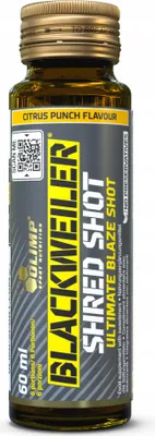 Obrázok produktu pre OLIMP BLACKWEILER SHRED SHOT 60 ml PRE-WORKOUT KOFEÍN CHUDNUTIE