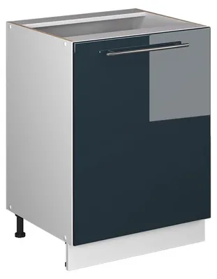 Obrázek produktu pro Spodní skříňka kuchyňské linky Vicco Fame-Line Tmavě modrá s vysokým leskem/Bílá 60 cm 1 dvířka bez pracovní desky, Model 65137