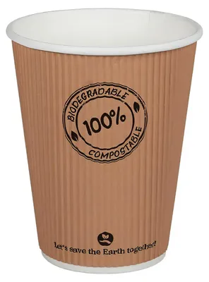 Produktbild von 50x Thermo Riffelbecher doppelwandig 300ml Ø9cm -10°C bis 100°C
