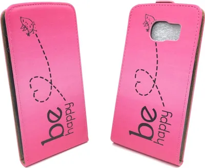 Produktbild von Handyhülle Tasche für Handy Samsung Galaxy S7 Edge Be Happy Pink