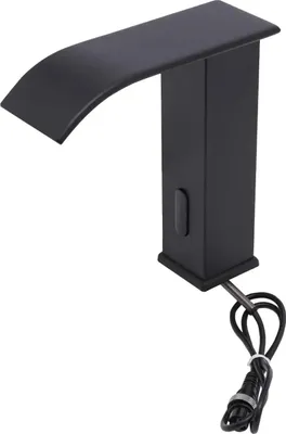 Produktbild von Berührungslose Infrarot-Armatur - Waschbeckenarmatur - Deckmontage - Automatische Infrarot-Erkennung - Kupfer + 304 Edelstahl - Erfassungsabstand 5 cm - Schwarz