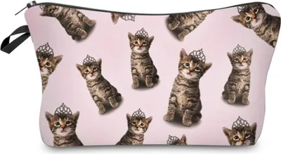 Produktbild von Oblique Unique Katze Kosmetiktasche Katzen Kulturbeutel Beutel Federmappe - rosa