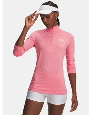 Produktbild von Damen-T-Shirt TECH 1/2 ZIP- TWIST 1384225-601 ROSA Under Armour Größe: S