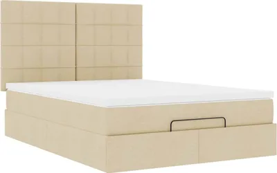 Produktbild von Ottoman-Bett mit Matratze Creme 140x200 cm Stoff