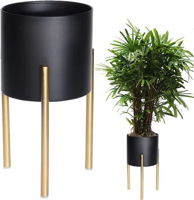 Produktbild von HOME STYLING COLLECTION Übertopf BLUMENTOPF Pflanzentopf aus Metall mit Gestell 37x19 cm