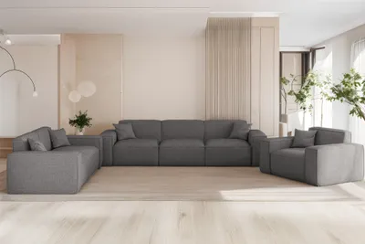 Produktbild von Sofaset Designersofa CELES PREMIUM 3-2-1 in Stoff Artico Grau