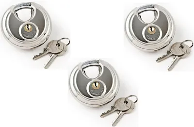 Produktbild von ® gleichschließendes schloss, 3 Stück, Ø 70mm Vorhängeschloss, rostfrei