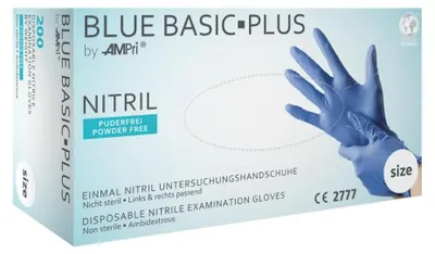 Produktbild von Blue Basic-Plus - Nitril-Untersuchungshandschuh - M - 200 Stk.