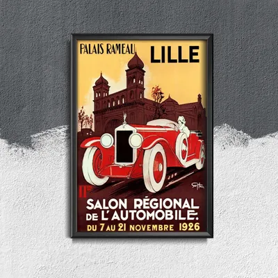 Produktbild von Poster - Canvas - Leinwand - 21 cm x 29,7 cm - Fotoposter - Leinwandkunst - Palais Rameau Lille Französisch Auto
