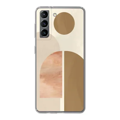 Produktbild von MuchoWow® Handyhülle Schutzhülle Hülle für Samsung Galaxy S21 Rosa - Braun - Design Silikon Softcase Handy Hülle - Softcase