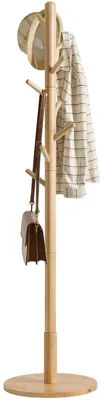 Image de Omgoods - Porte-manteau en bois en forme d'arbre avec 8 crochets