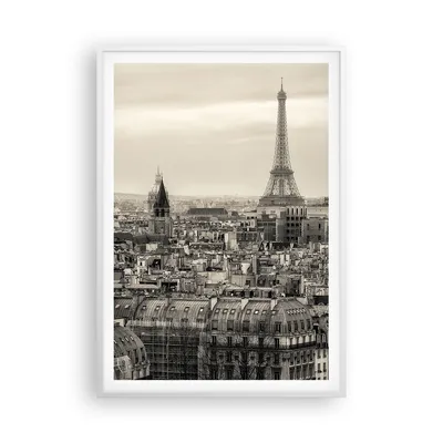 Produktbild von Gerahmtes Poster - Weißer Rahmen - Paris Stadt Zuhause - 70x100 cm - Wand Bild - Wanddeko - Wandbilder - Kunstposter - Wandposter - Bilderrahmen - Bilder - Kunstdruck - Wandbild - P2WPA70x100-3615
