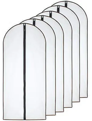 Immagine prodotto di Set di sacchi per abiti, 60x153 cm, 6 pezzi, traspiranti, trasparenti