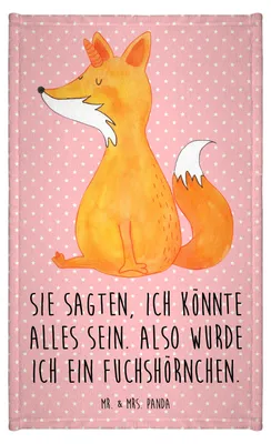 Produktbild von Mr. & Mrs. Panda Handtuch Einhorn Wunsch - Rot Pastell - Geschenk, gäste wc, Fuchs, Unicorn, Unicorns, Gäste-WC, Fuchshörnchen, Füchse, Kleines, Einhörner, Gästetuch