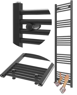 Produktbild von Granitan - Badheizkörper - Handtuchtrockner - 50x160 cm - Schwarz - Handtuchwärmer - BRENO