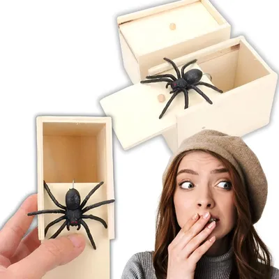 Obrázok produktu pre Pavúk v krabici Hračka na aprílový deň, Pavúk žartovný box, Pavúk žartovný box