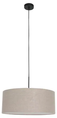 Produktbild von Steinhauer Pendelleuchte Sparkled Light 1-flammig Matt Schwarz / grauer Schirm 50x50cm