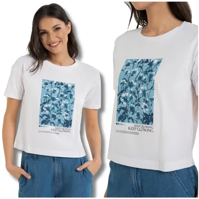 Produktbild von Moraj - Damenshirt Weiß - T-Shirt Damen Größe  3XL - T-Shirt Baumwolle - T-Shirt kurzarm