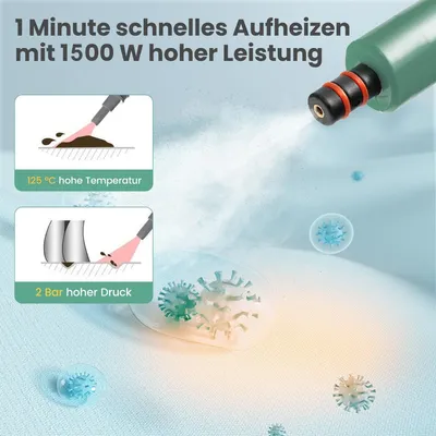Obrázek produktu pro Ruční parní čistič, 1400 W, objem 400 ml, sada 14 dílů