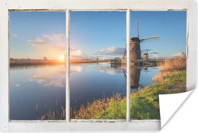 Produktbild von MuchoWow® Poster Aussicht - Wasser - Mühle 30x20 cm - Plakate - Print