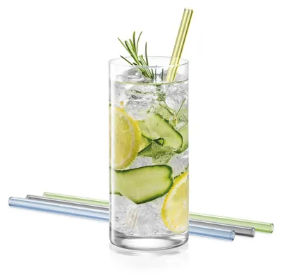 Image de Pailles en verre myDRINK, 4 pièces, avec brosse de nettoyage