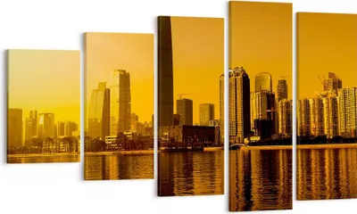 Produktbild von Bild auf Leinwand - Leinwandbild - Stadt â € <Agglomeration Fluss Flugzeug - 100x60cm - Wand Bild - Wanddeko - Leinwanddruck - Bilder - Kunstdruck - Leinwand bilder - Wandkunst - EG100x60-2726