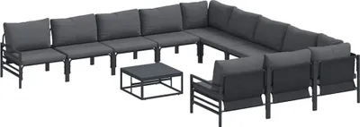 Immagine prodotto di vidaXL Set di divani da giardino con cuscini 12 pezzi in acciaio nero