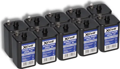 Produktbild von 10x XCell 4R25 6V 9500mAh Blockbatterie, für Blinklampen, Baustellenlampen