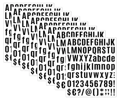 Produktbild von 8 Blatt Alphabet-Zahlen-Symbol-Aufkleber, schwarz, selbstklebende Buchstaben und Aufkleber für Briefkasten, Schild, Fenster, Tür, Auto, Haus H10
