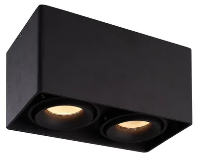 Image de HOFTRONIC - Spot plafond LED carré 8W 690lm 4000K Noir inclinable dimmable
