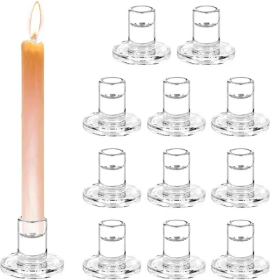 Produktbild von Glas Kerzenhalter 6.8 cm, 12 Stück, transparent, Tischdekoration