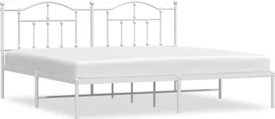 Produktbild von vidaXL Bettgestell mit Kopfteil Metall Weiß 200x200 cm