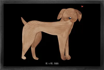 Produktbild von Mr. & Mrs. Panda Schmutzfangmatte Hund Dogge 60 x 90 cm - Schwarz - Geschenk, Schmutzmatte, Fussmatte, flurmatte, Bodenvorleger, Türmatte, Sprüche, Hundeliebe, Herz