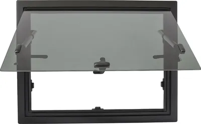 Obrázek produktu pro Výklopné okno, odolná hliníková slitina, mechanismus otevírání 65°, černá a bílá
