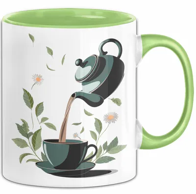 Produktbild von Tee Trinker Tasse Geschenk Lustige Geschenkidee Spruch Für Tee Liebhaber (Grün)
