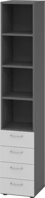 Produktbild von bümö smart Schubladen Regal - 4 Schübe - Nachbildung: Graphit/Grau