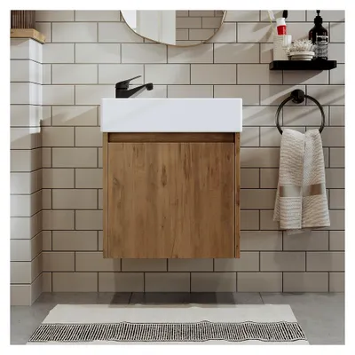 Produktbild von Badmöbelset 50 cm Unterschrank mit Waschbecken für das Badezimmer oder Gäste-WC
